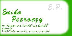 eniko petroczy business card